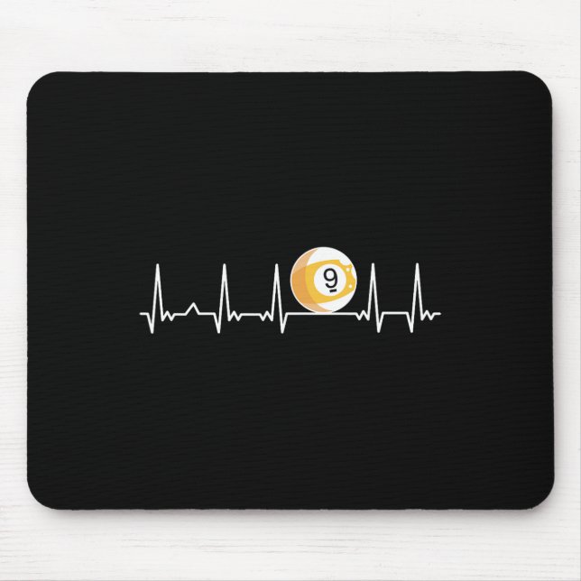 Billiard Heartbeat Snooker Pool Chalk Billiard Pla Mousepad (Vorne)