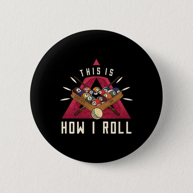 Billiard I Roll Billiards Game Snooker Pool Billia Button (Vorderseite)