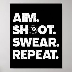 Billiard Kunst für Männer Frauen Billiard Spieler  Poster