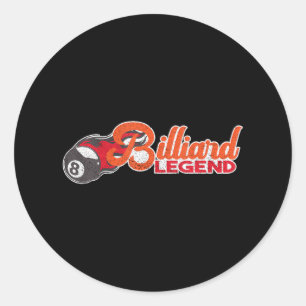 Billiard Legend 8 Ball Snooker Pool Billard Runder Aufkleber