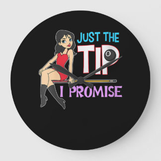 Billiard Lovers Just The Tip I Promise Große Wanduhr
