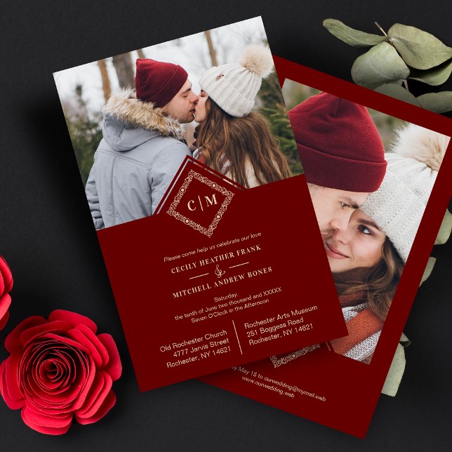 Billiard Luxury Wedding Initials Ornamental Geblüh (Von Creator hochgeladen)