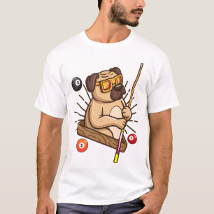 Billiard Mops Dog Hustler Pool Girls Snooker Gesch T-Shirt