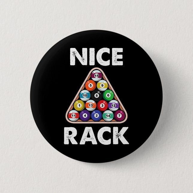 Billiard Nice Rack Billiard Player Geschenk Button (Vorderseite)