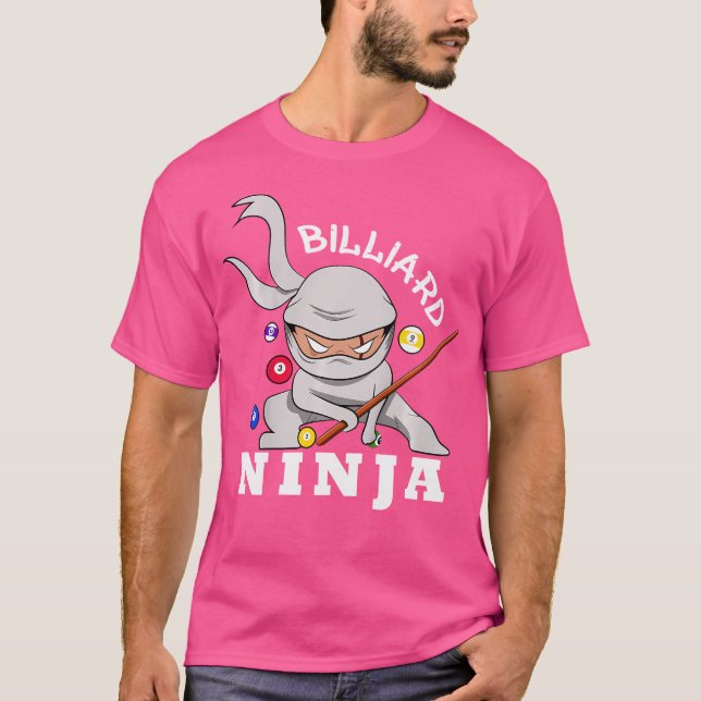 Billiard Ninja Funny Pool Billiards Boy T-Shirt (Vorderseite)