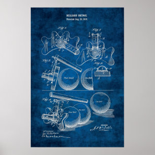 Billiard Patent Art #14 Pool Room Decor Poster