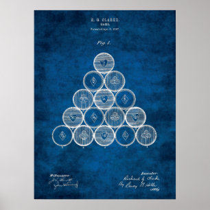 Billiard Patent Art #1 Pool Room Decke Poster