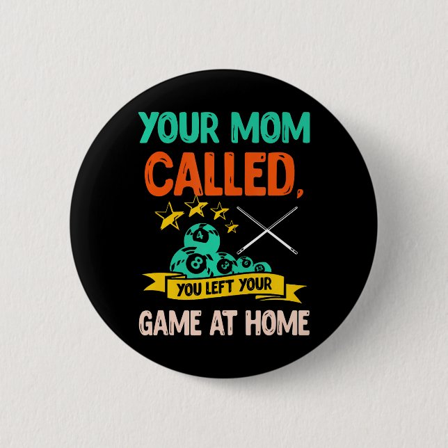 Billiard Player Billard 8-Ball Pool Button (Vorderseite)