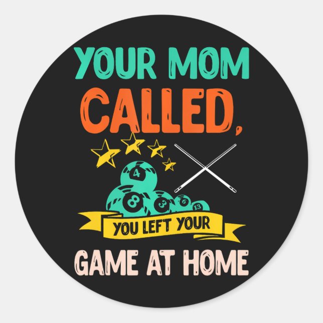 Billiard Player Billard 8-Ball Pool Runder Aufkleber (Vorderseite)