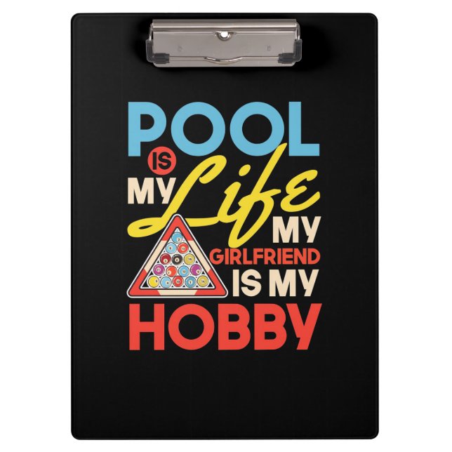 Billiard Player | Billard Pool ist mein Leben Klemmbrett (Vorderseite)