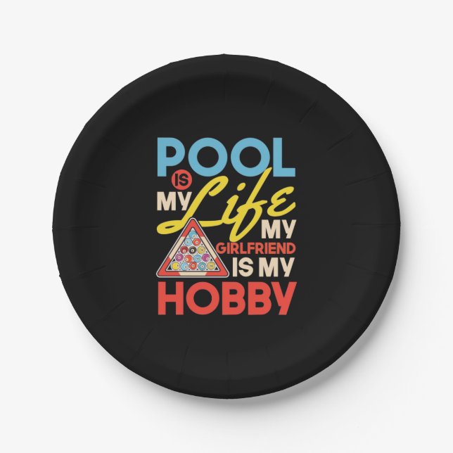 Billiard Player | Billard Pool ist mein Leben Pappteller (Vorderseite)