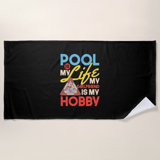 Billiard Player | Billard Pool ist mein Leben Strandtuch (Vorderseite)