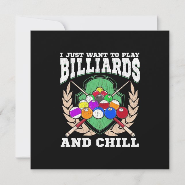 Billiard Player | Billard spielen Einladung (Vorderseite)