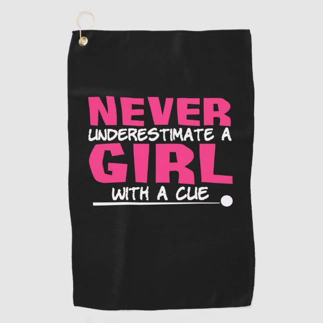 Billiard Player | Billardmädchen mit einem Krug Golfhandtuch (Vorderseite)