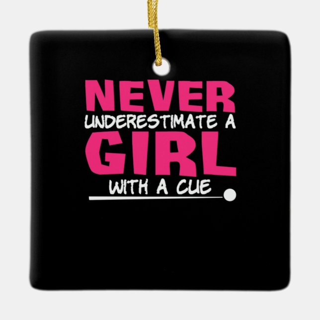 Billiard Player | Billardmädchen mit einem Krug Keramikornament (Vorderseite)