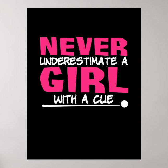 Billiard Player | Billardmädchen mit einem Krug Poster (Vorne)