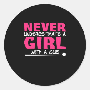 Billiard Player   Billardmädchen mit einem Krug Runder Aufkleber