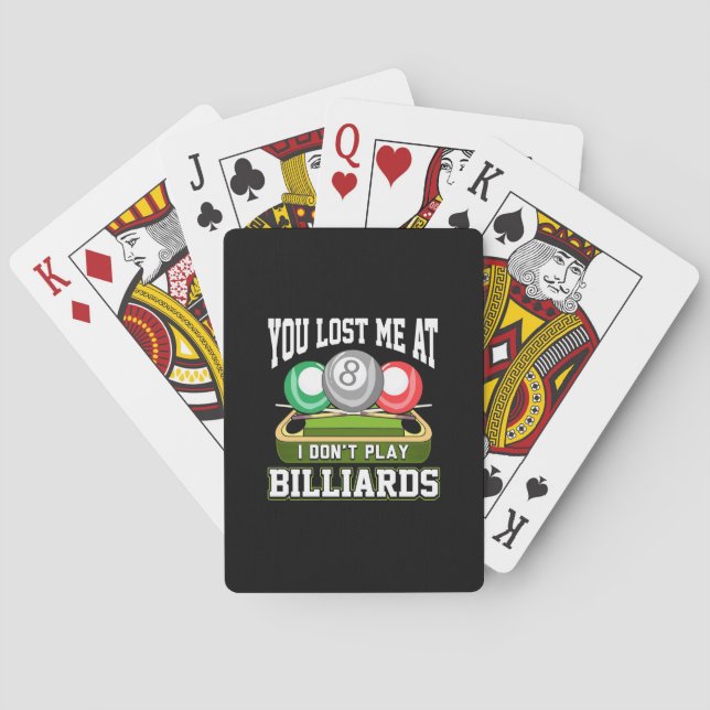 Billiard Player | Du hast mich bei Billard verlore Spielkarten (Rückseite)