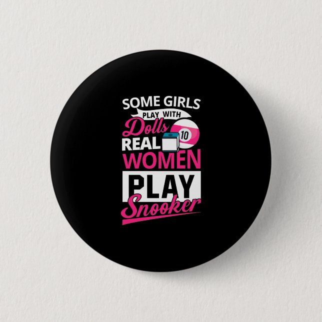Billiard Player | Echte Frauen spielen Snooker Button (Vorderseite)
