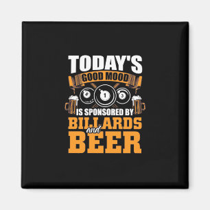Billiard Player Heute Billard und Bier Magnet