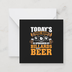 Billiard Player Heute Billard und Bier Mitteilungskarte