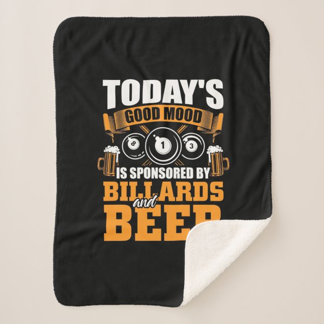 Billiard Player | Heute Billard und Bier Sherpadecke (Vorderseite)