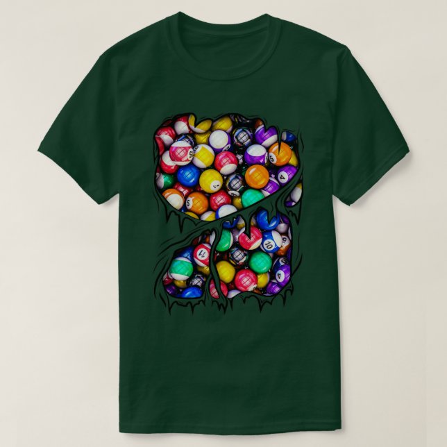 Billiard Player Pool Balls Inside Athlete Hallowee T-Shirt (Design vorne)