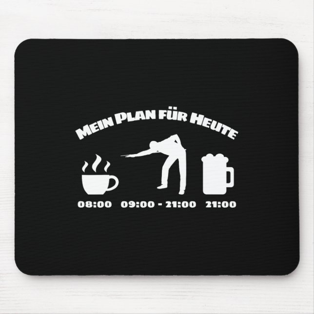 Billiard Player Tagesplan für Billard und S Mousepad (Vorne)