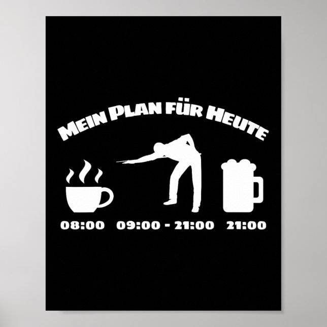Billiard Player Tagesplan für Billard und S Poster (Vorne)