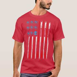 Billiard Pool Amerikanische Flagge T-Shirt