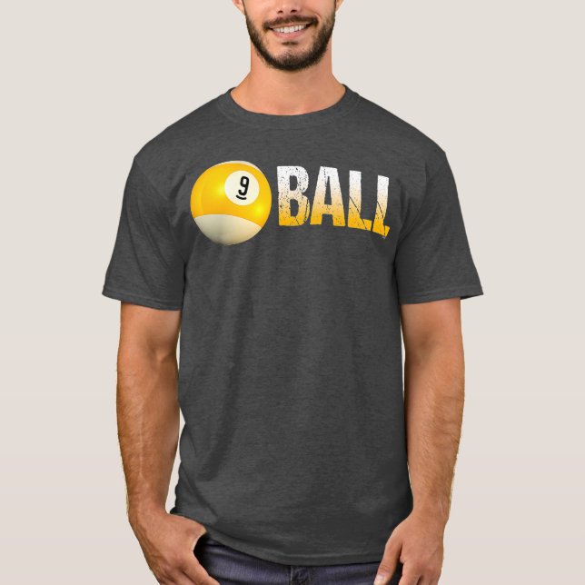 Billiard Pool Ball 9Ball für Team und Ligen T-Shirt (Vorderseite)