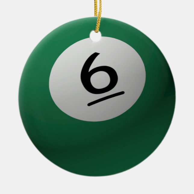 BILLIARD / POOL BALL CHRISTMAS ORNAMENT 6 (SECHS) (Vorne)