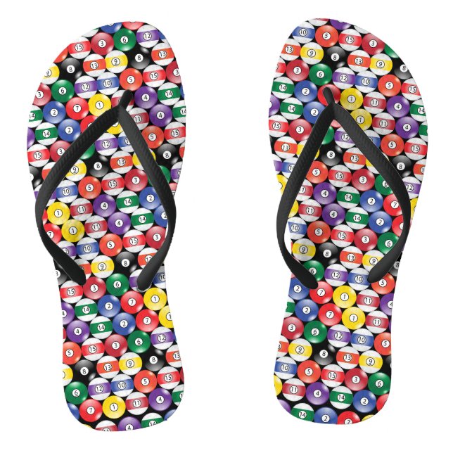 Billiard Pool Ball Muster Flip Flops (Fußbett)