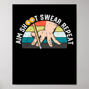 Billiard Pool Billard 8 Achtkugel Zielen Poster
