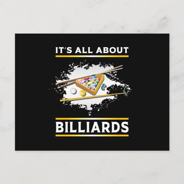 Billiard Pool Billiards Snooker 8 Ball Funny Gift Postkarte (Vorderseite)
