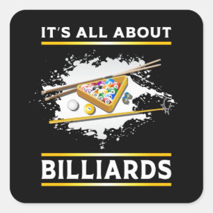 Billiard Pool Billiards Snooker 8 Ball Funny Gift Quadratischer Aufkleber