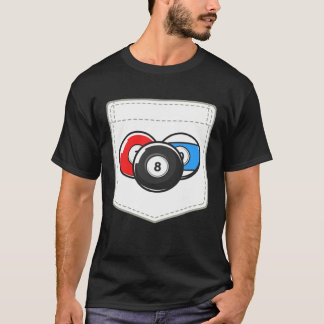 Billiard Pool Cute Pocket Ball T-Shirt (Vorderseite)