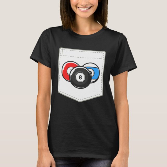 Billiard Pool Cute Pocket Ball T-Shirt (Vorderseite)