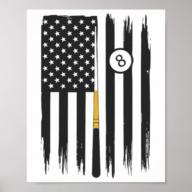Billiard Pool Player Billiard Tabelle USA US Ameri Poster (Vorne)