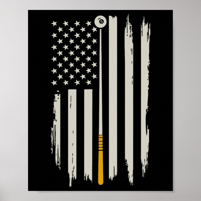 Billiard Pool Player Billiard Tabelle USA US Ameri Poster (Vorne)