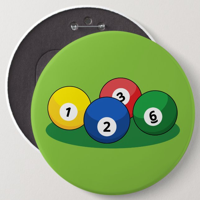 Billiard Pool Snooker Balls Button (Vorne & Hinten)