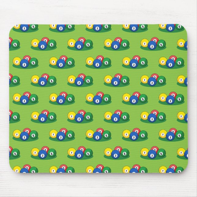 Billiard Pool Snooker Balls Muster Mousepad (Vorne)