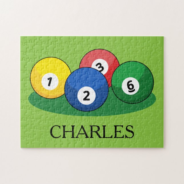 Billiard Pool Snooker Balls personalisieren Puzzle (Horizontal)