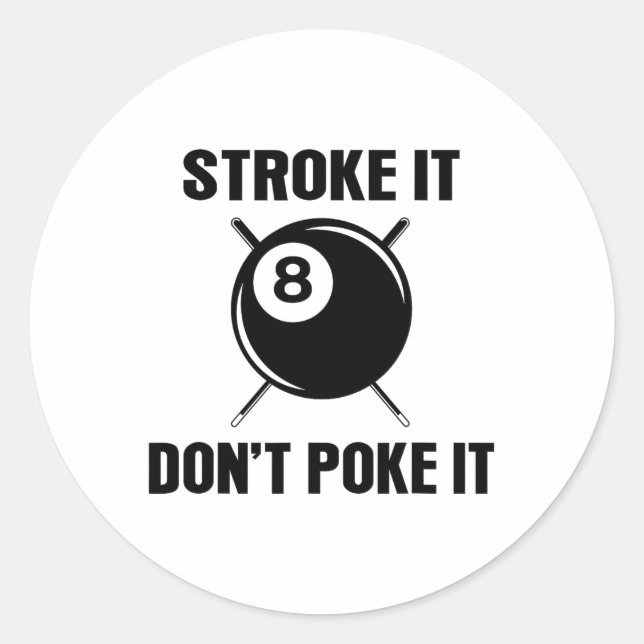 Billiard Pool Snooker Player Funny Stroke Es nicht Runder Aufkleber (Vorderseite)