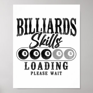 Billiard-Poolspieler Ll 8 Ll Vintage-Billard Sk Poster