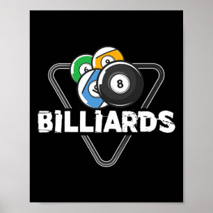 Billiard Rack Billiard Player Snooker 8 Ball Cue Poster