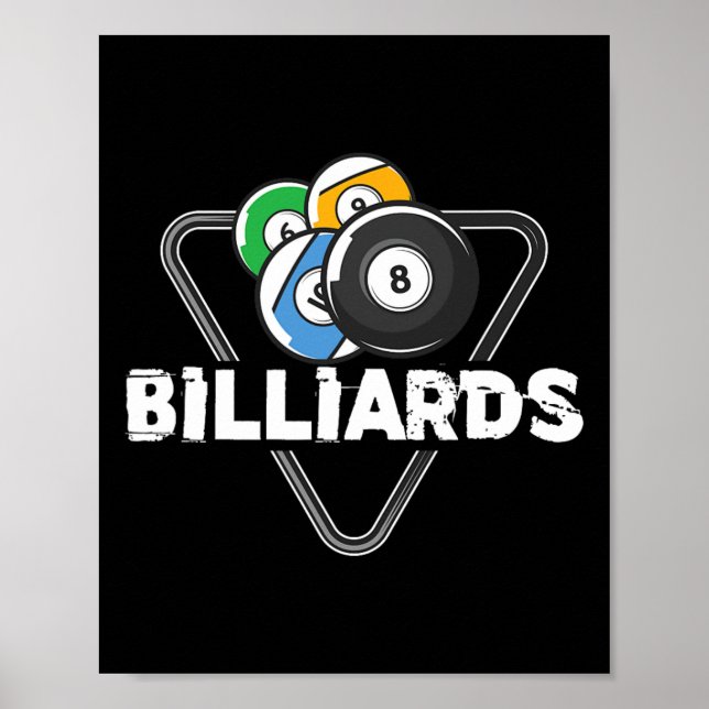 Billiard Rack Billiard Player Snooker 8 Ball Cue Poster (Vorne)