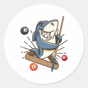 Billiard Shark Hustler Pool Shirts Girls Snooker G Runder Aufkleber