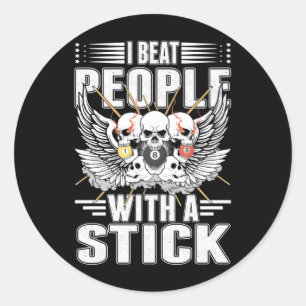 Billiard Snooker Cue Sports Pool Player Runder Aufkleber