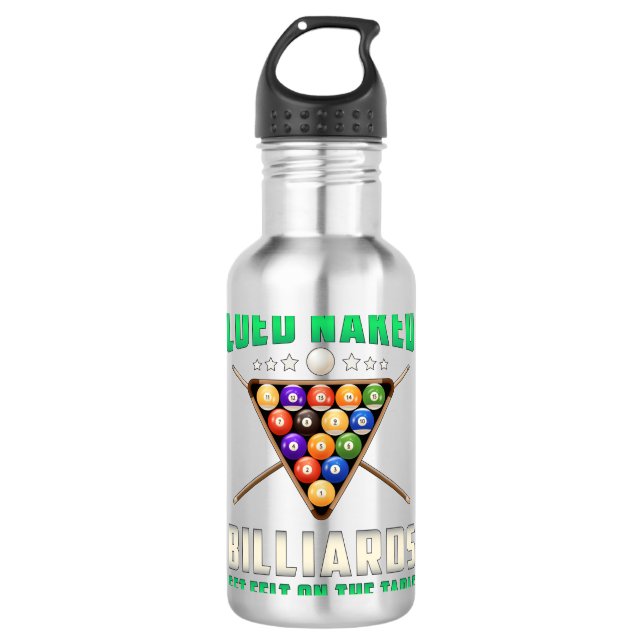Billiard Snooker Pool 8 Ball Funny Gift Edelstahlflasche (Vorderseite)